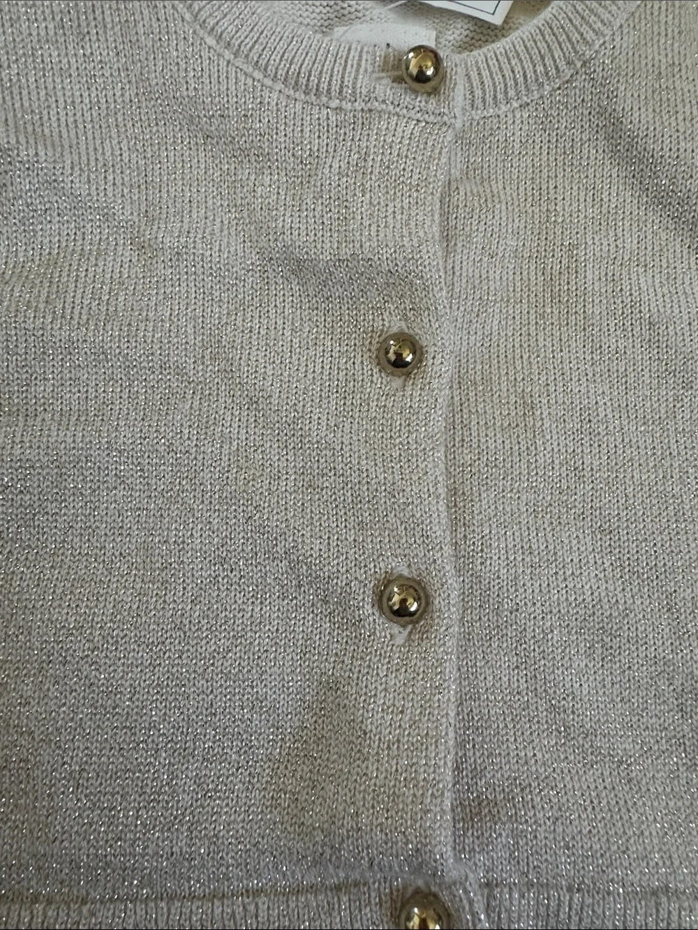 GAP Cream Knit Cardigan with Gold Buttons